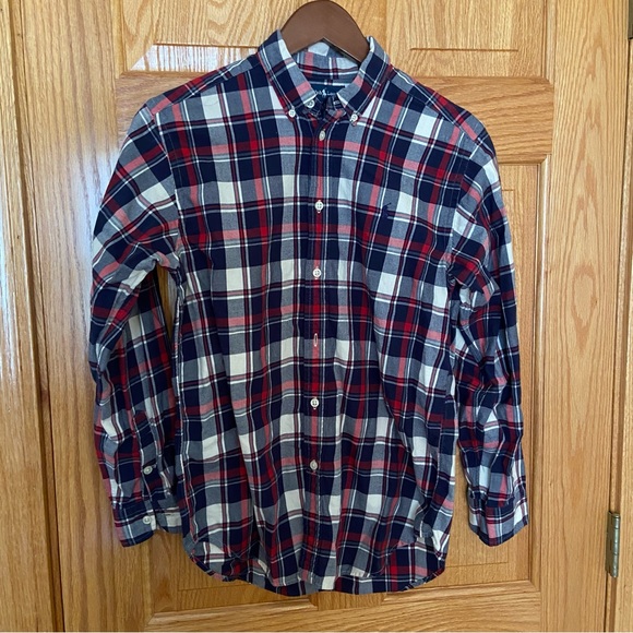 Ralph Lauren 100% Cotton Plaid Boys Button Down shirt - L Large 14-16 - EUC - Picture 2 of 6